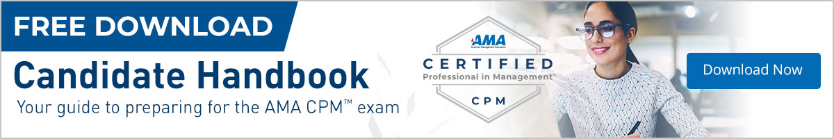 Download your free candidate handbook to prepare for the AMA CPM Exam